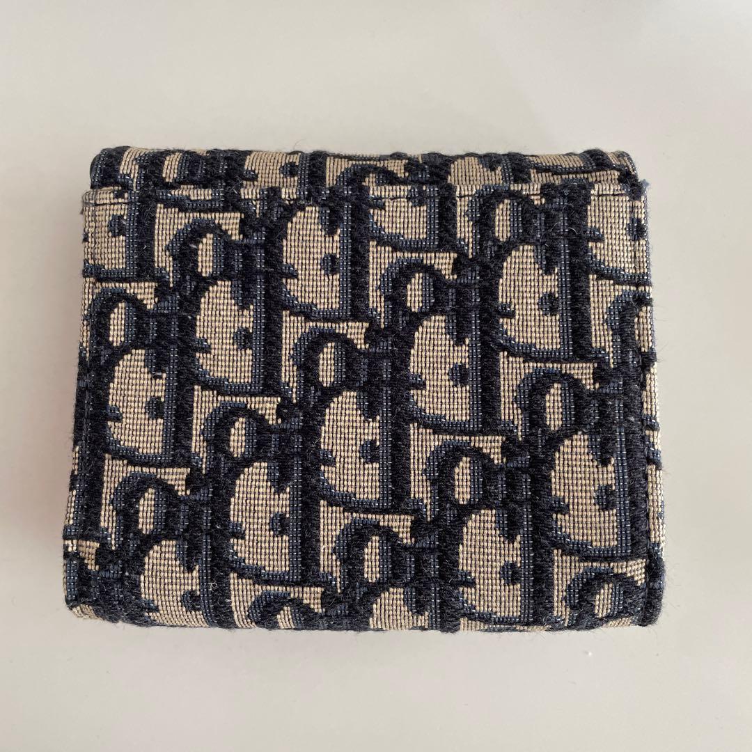 Dior 三つ折り財布 ネイビー/ベージュ