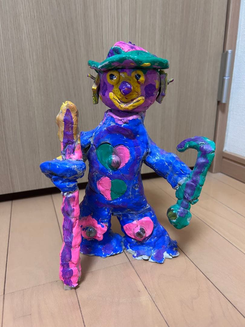 ピエロ【値下げ交渉可】【粘土細工】【一点物】【置物】【美術品】