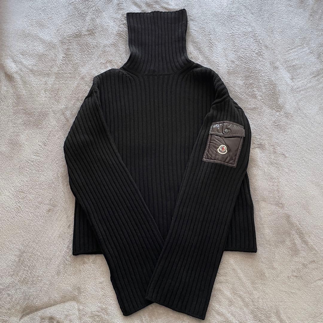 美品✨ MONCLER ニット ポケット ウール タートルネック S ブラック