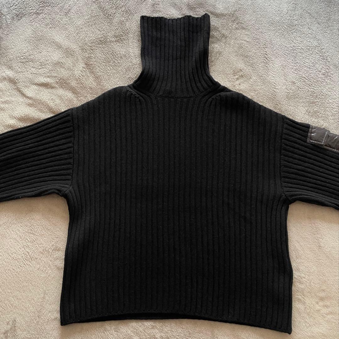 美品✨ MONCLER ニット ポケット ウール タートルネック S ブラック