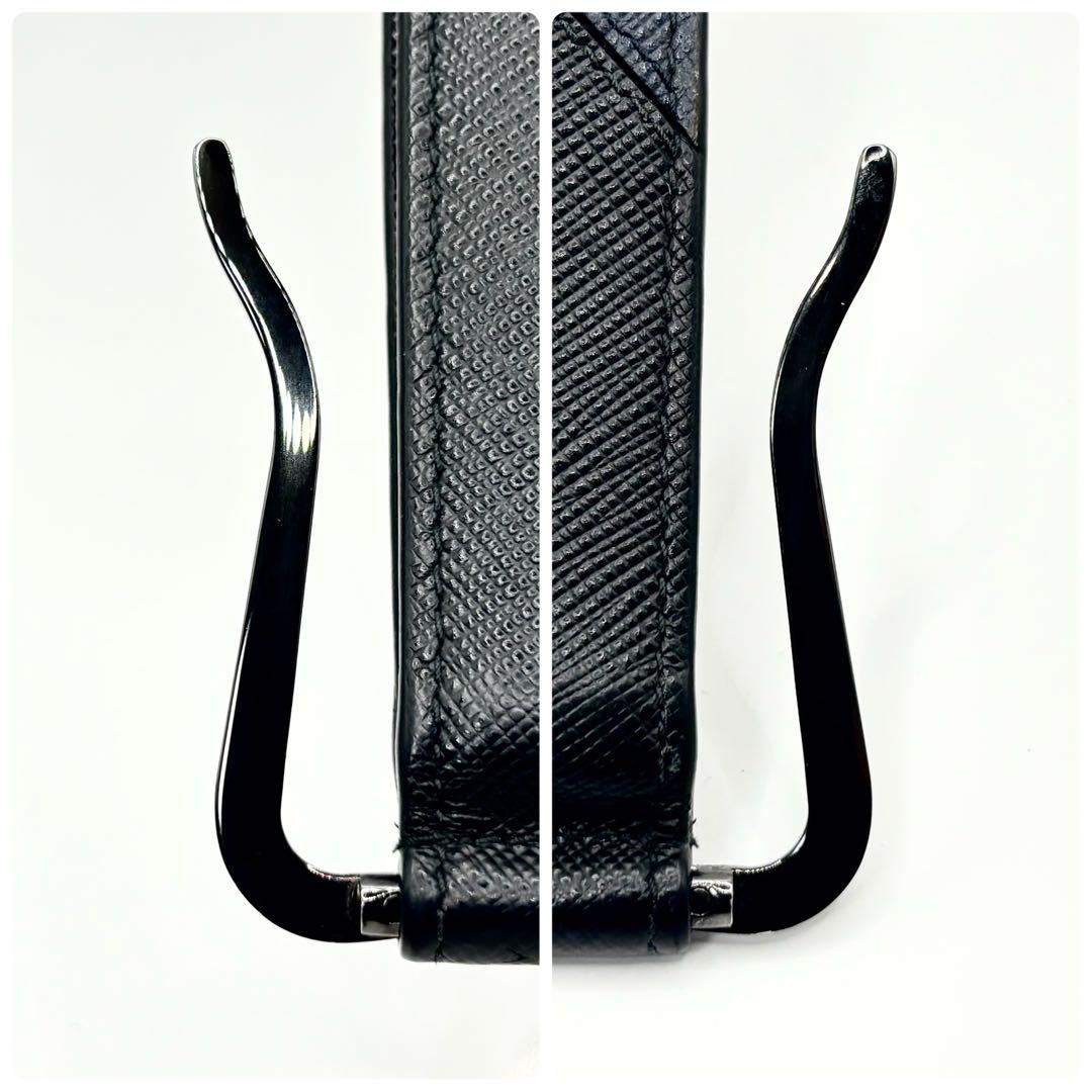 ✨現行品✨PRADA マネークリップ　サフィアーノレザー　メタルロゴ　ブラック