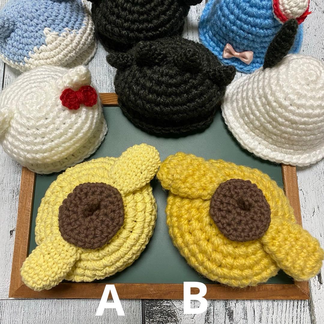 ぬい服　耳付き帽子7点