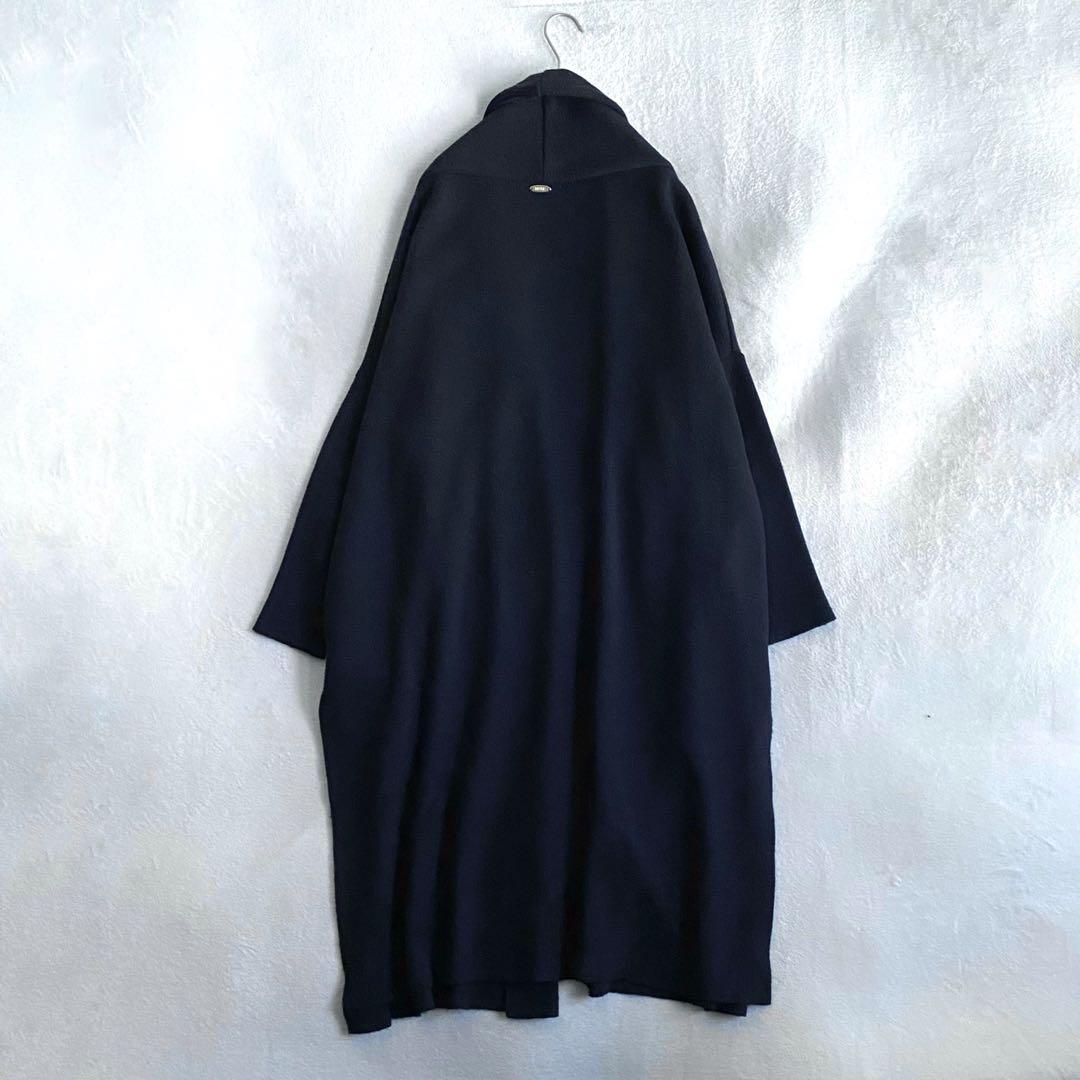 【美品✨】Deuxieme Classe スムースニットガウンコート　ネイビー