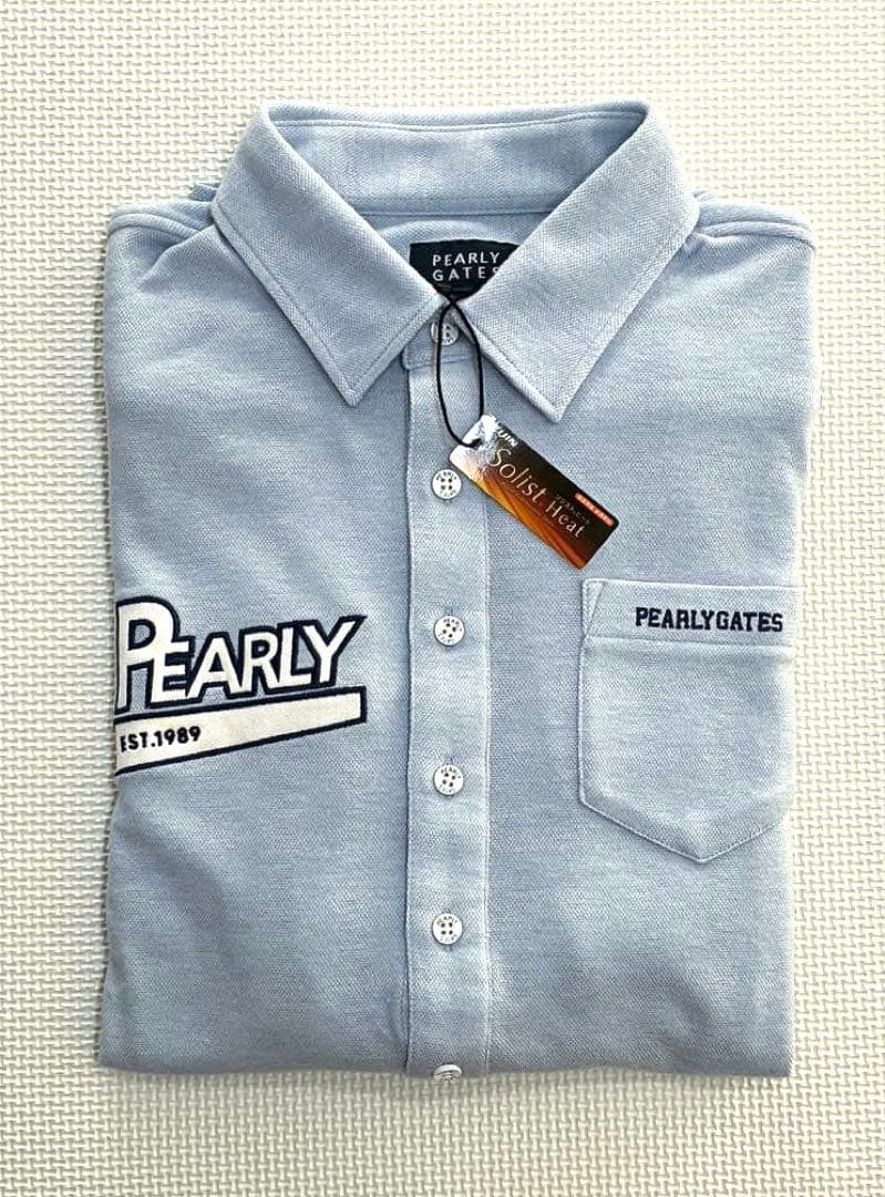 パーリーゲイツ ストレッチカノコ スムースピーチ長袖ポロシャツ（SAX／4）