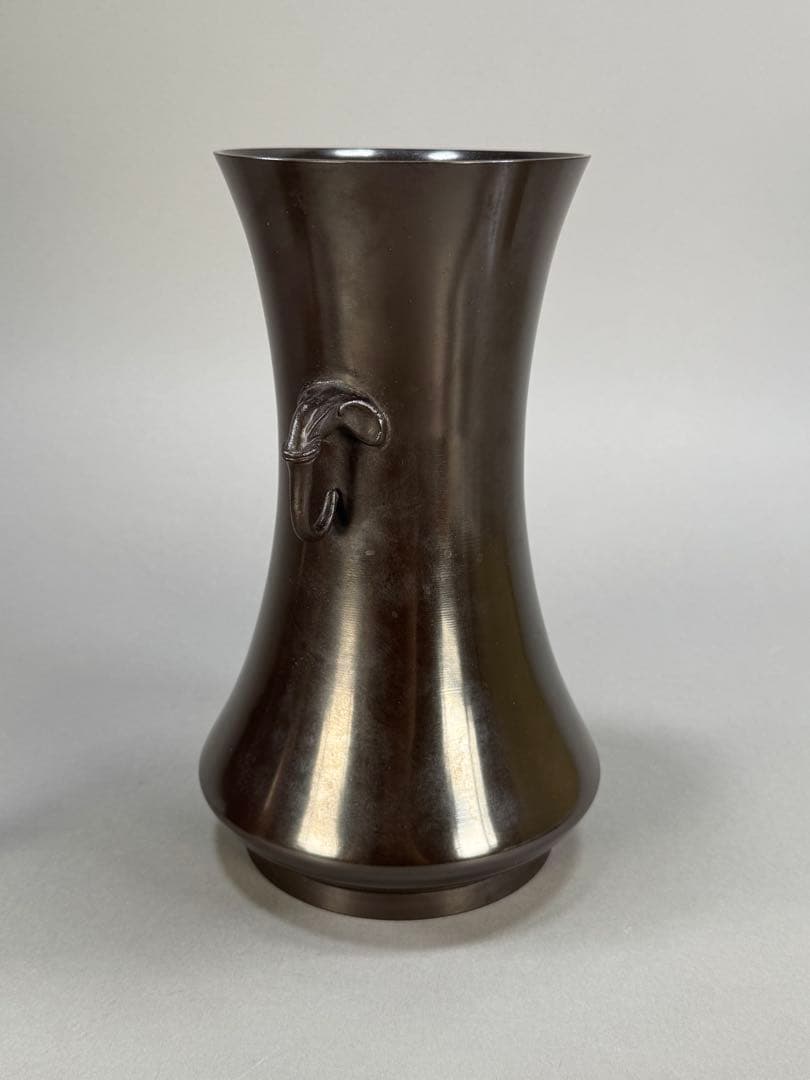 いけばな　池坊　鋳銅師 剛章　象耳 唐銅 花器 立花 花生 銅製　花瓶　共箱