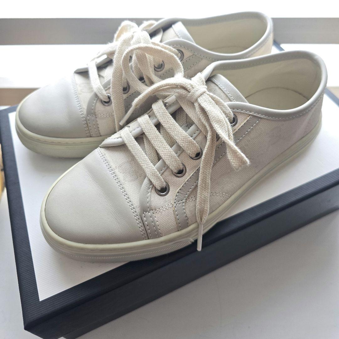 グッチ　GG柄　426189 スニーカー キャンバス アイボリー