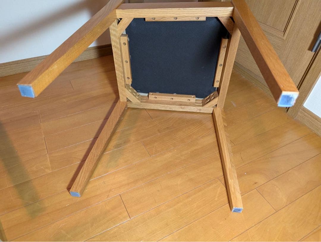 ■送料込■無印良品 オーク材 ダイニングチェア 綿平織 椅子 イス 廃盤品