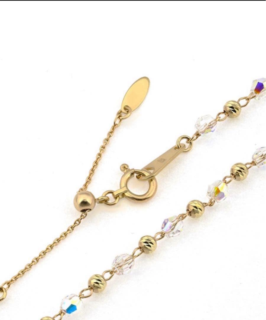 k10 イエローゴールド スワロフスキー付きブレスレット