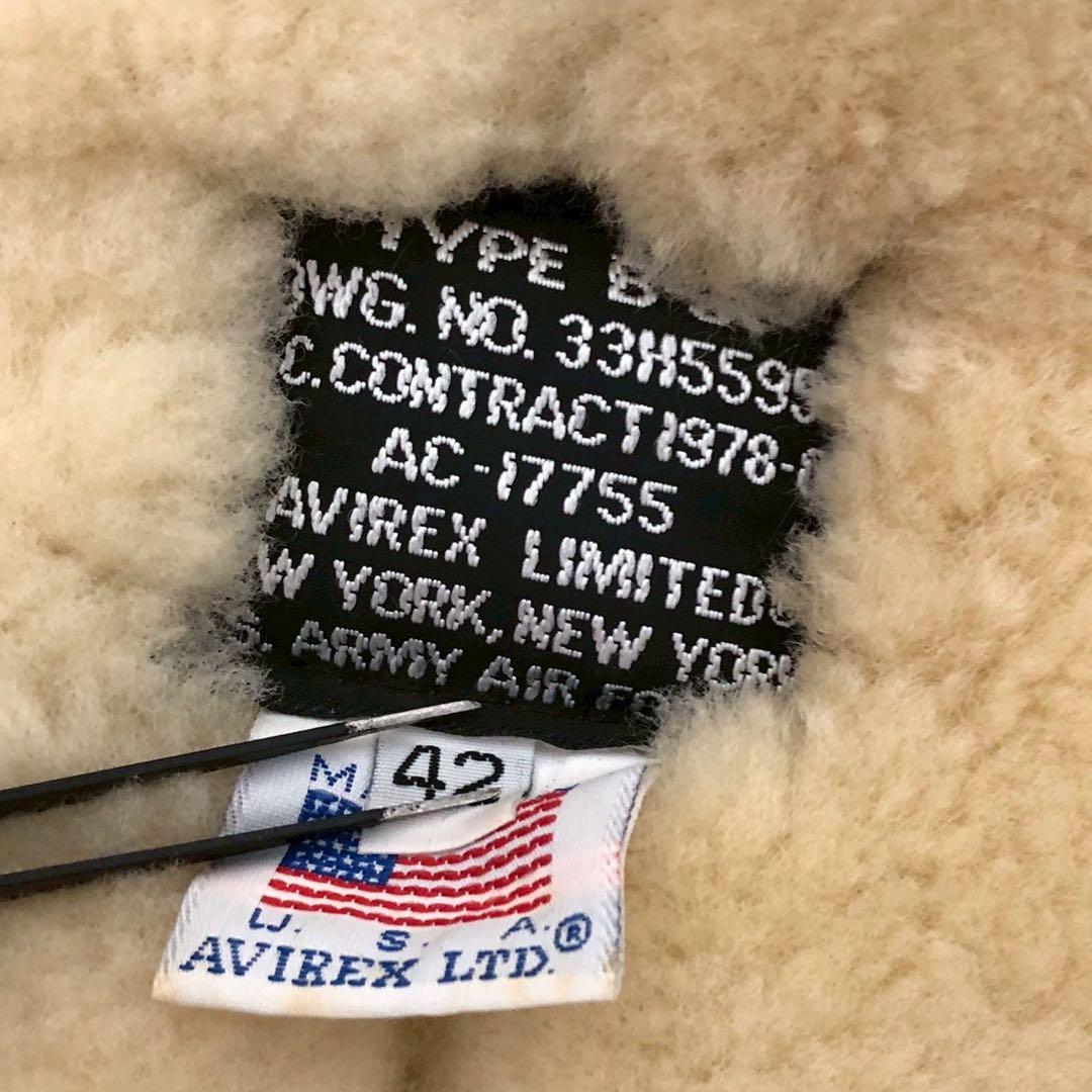 美品◎XXL/42サイズ◎AVIREX B-3 ムートンジャケット 米国製