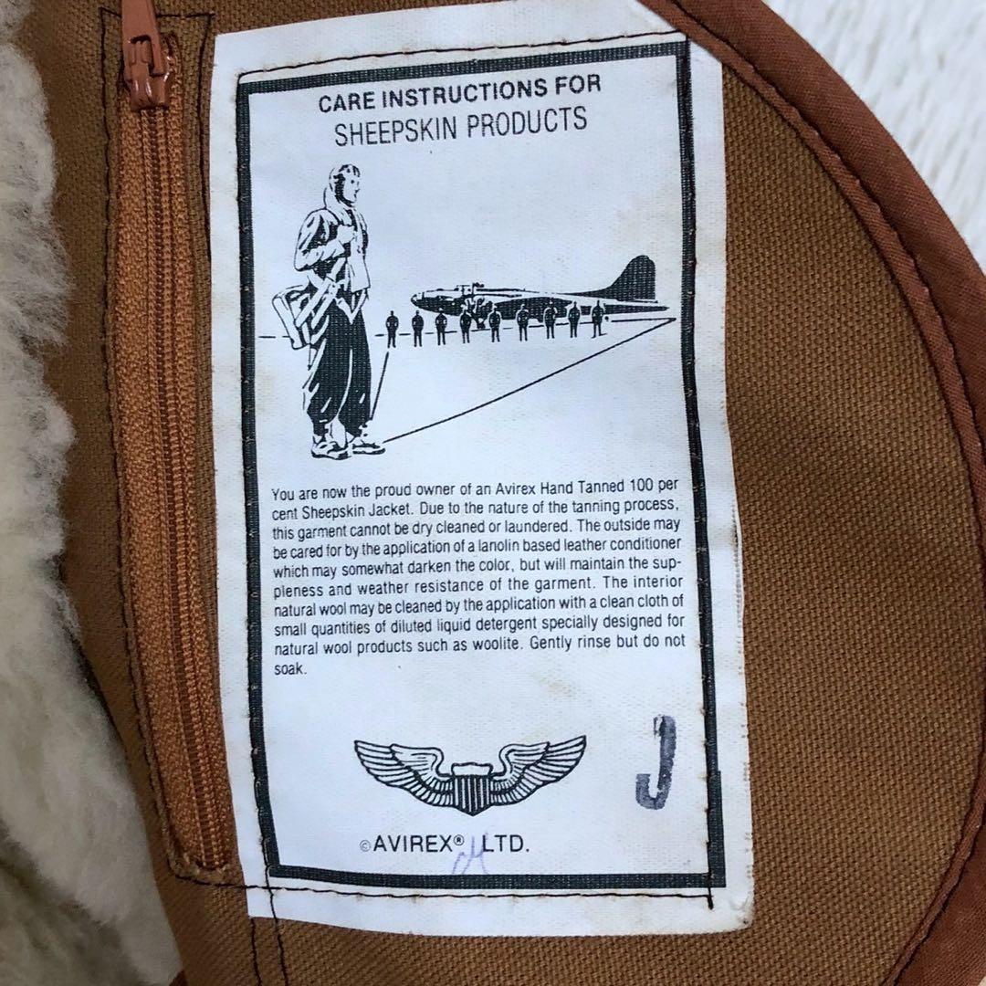 美品◎XXL/42サイズ◎AVIREX B-3 ムートンジャケット 米国製