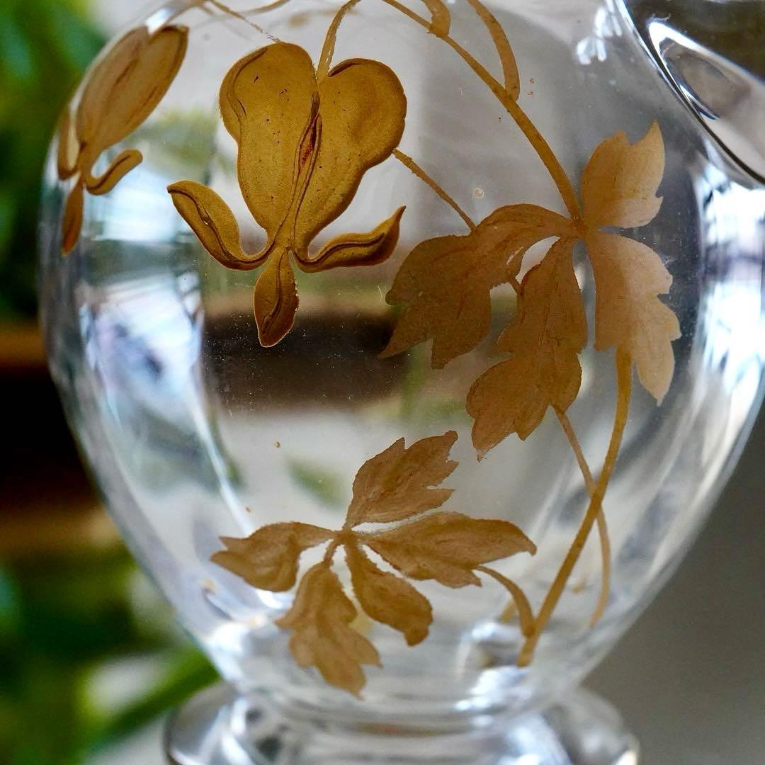 24金＆エナメル彩★オールドバカラ★ジャポニズム★取っ手付きデカンタ★希少サイズ