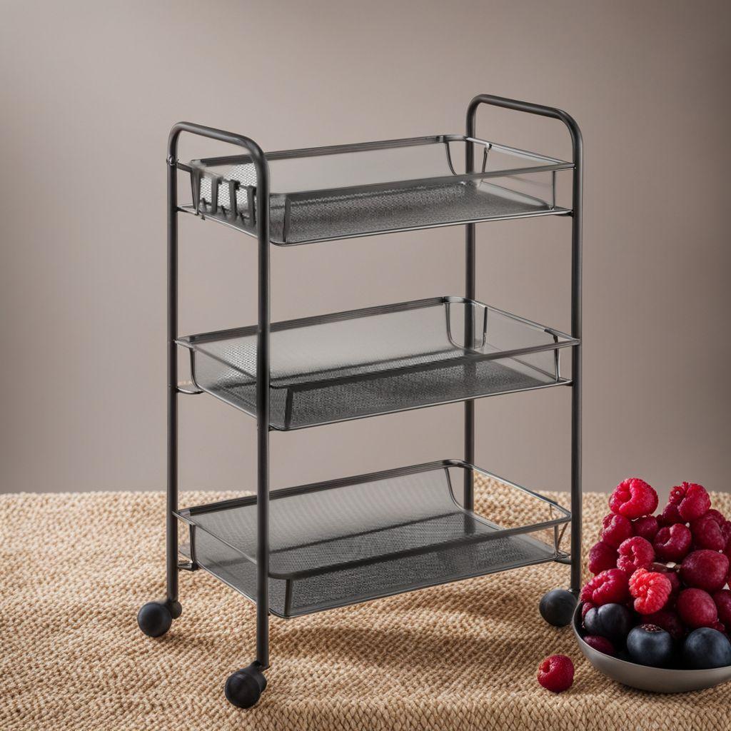 メタル キッチン収納カート キャスター付き 3段 キッチンワゴン