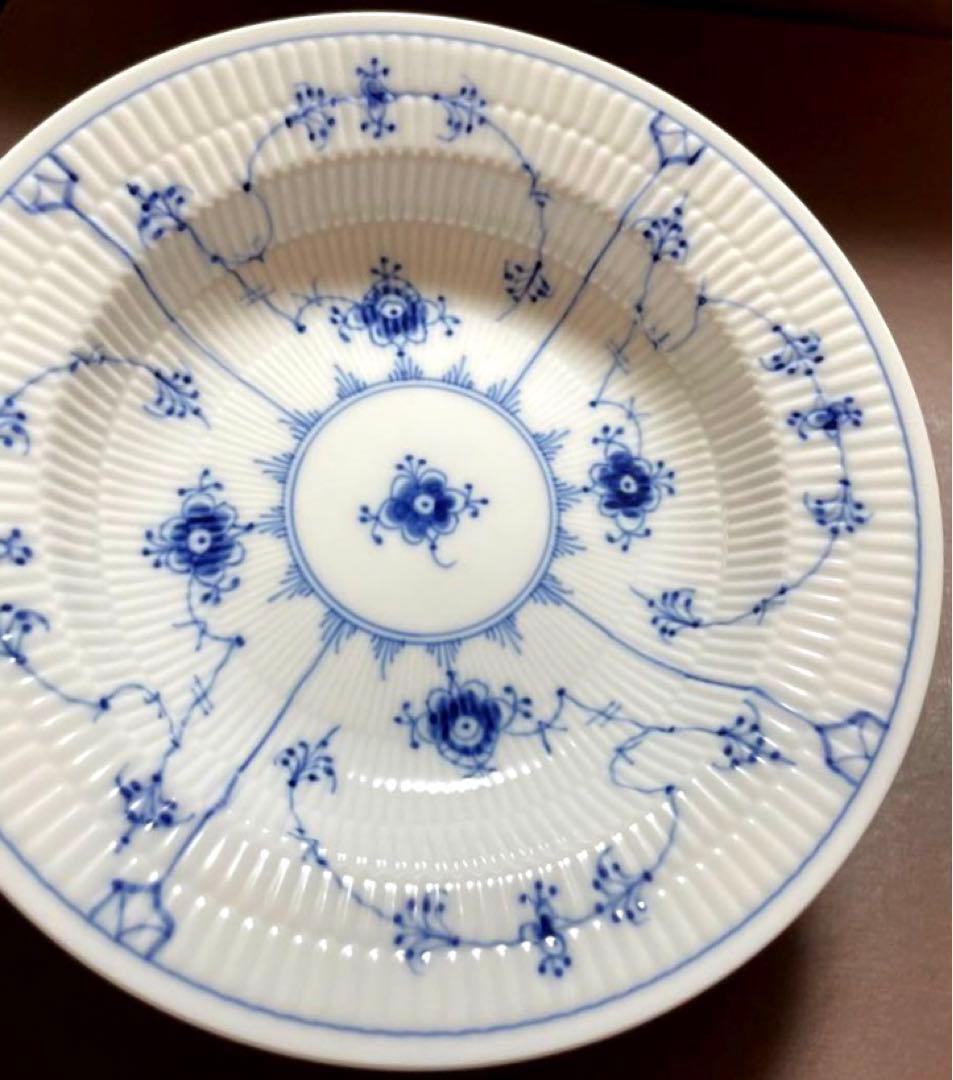 ロイヤルコペンハーゲンブルーフルーテッドプレインディーププレートペア21c新品未