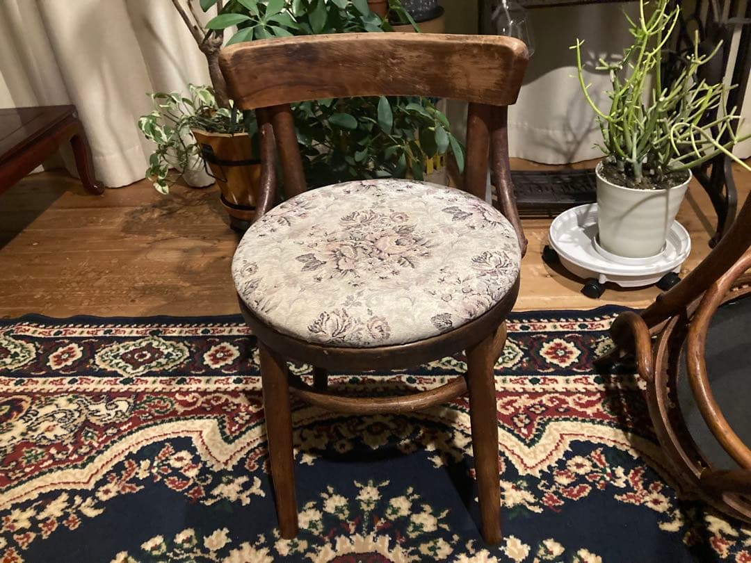 昭和レトロ　秋田木工　小型ダイニングチェア　昭和30年頃　旧ロコプレート　2脚