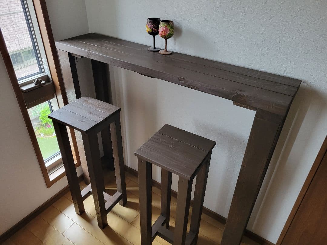 送料込み　120×27 高さ95 アンティーク　ウォールナットワックス