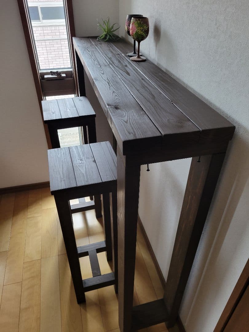 送料込み　120×27 高さ95 アンティーク　ウォールナットワックス