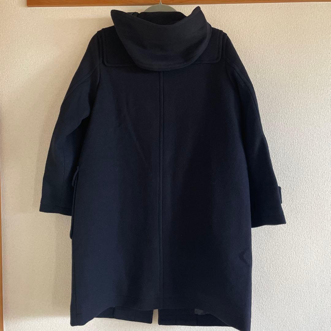 無印良品　ウール混ダッフルコート婦人Ｌ・ダークネイビー