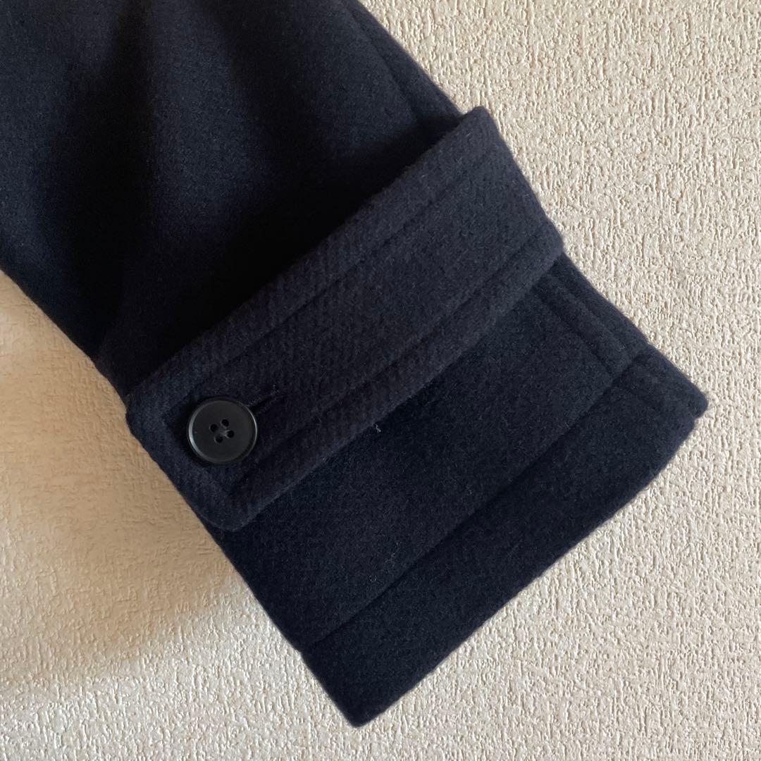 無印良品　ウール混ダッフルコート婦人Ｌ・ダークネイビー