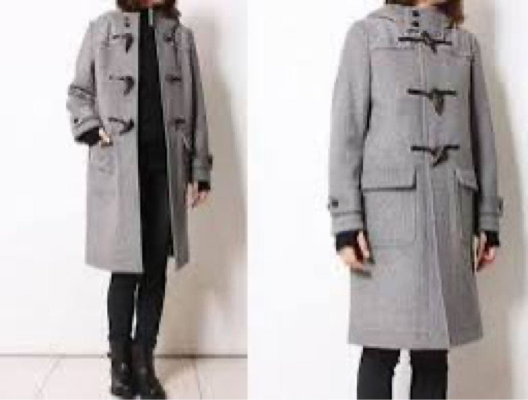 HYKE ハイク　グレー ダッフルコート フード付　サイズ1 green