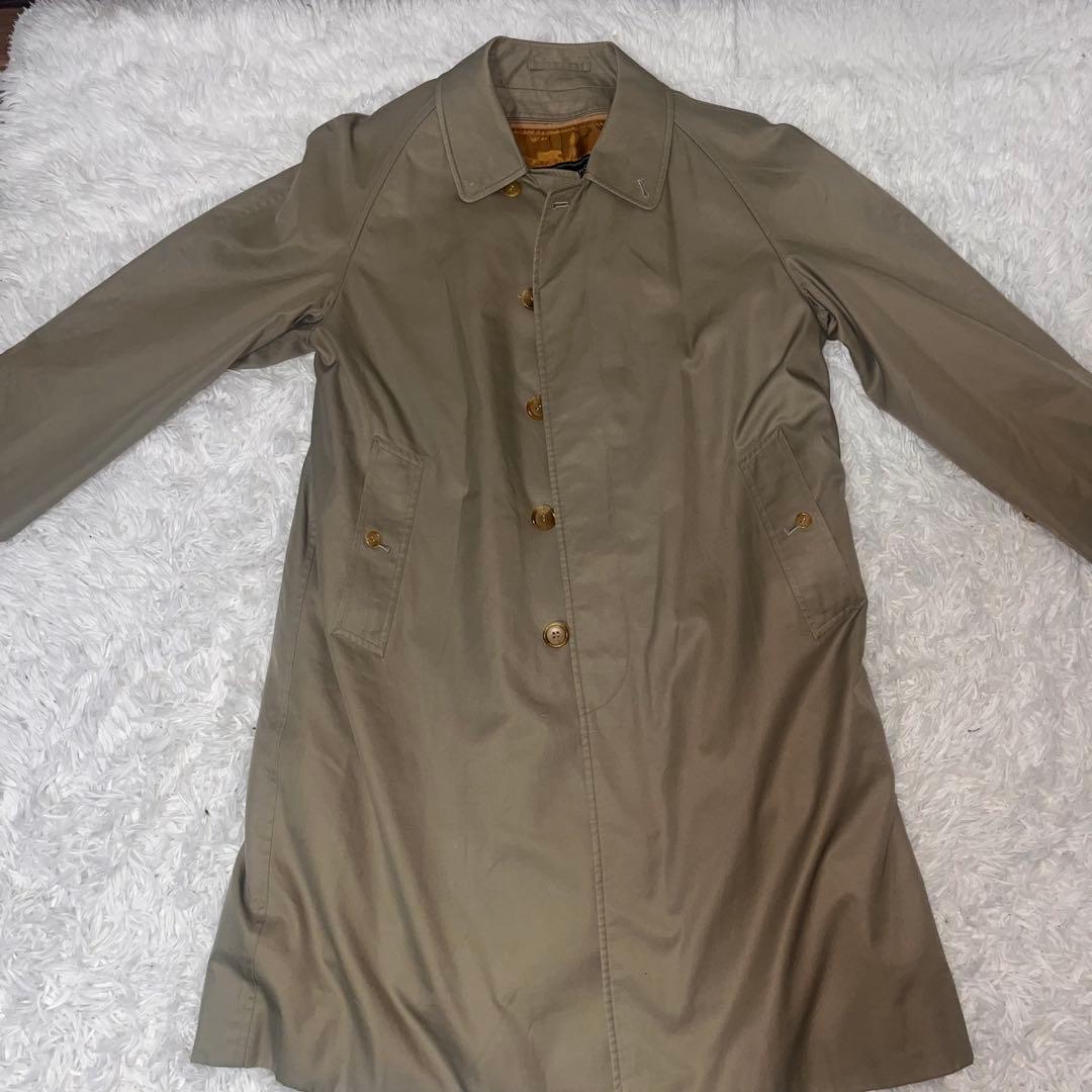 【人気】バーバリー ステンカラーコート ライナー付き ノバチェック　玉虫色M