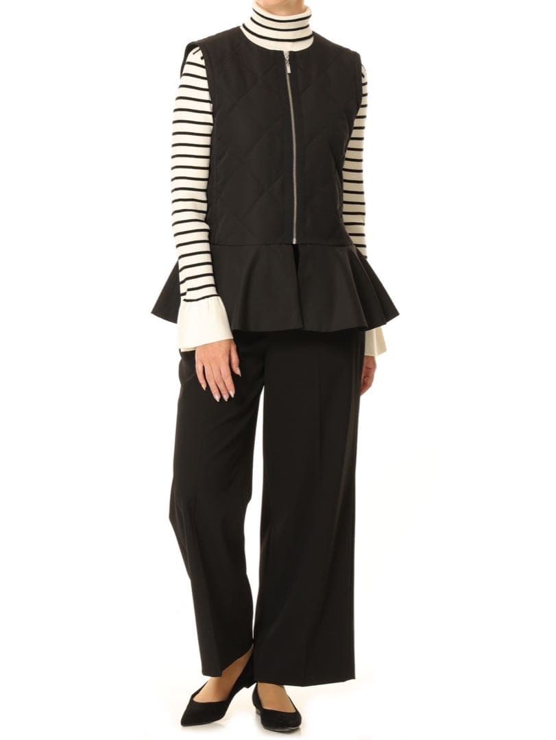 エムプルミエ キルティングぺプラムダウン黒36(クリーニング済)