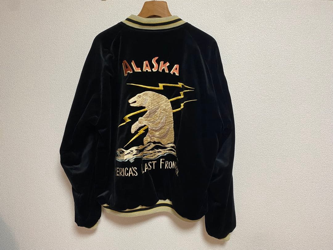 新品未使用 テーラー東洋 スカジャン ポーラーベア × アラスカ地図 別珍XXL