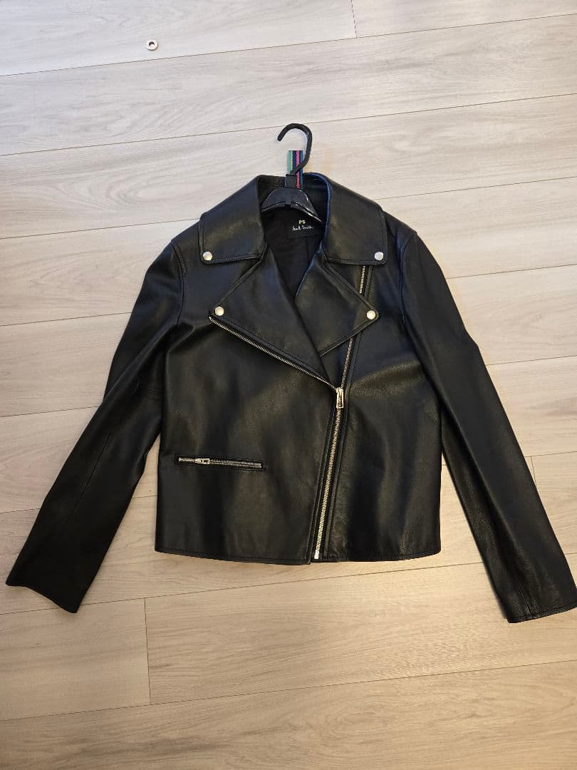 Paul Smith ブラック ラムレザー ライダース ジャケット