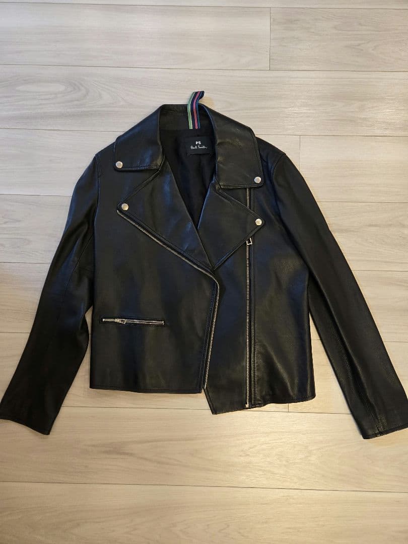 Paul Smith ブラック ラムレザー ライダース ジャケット