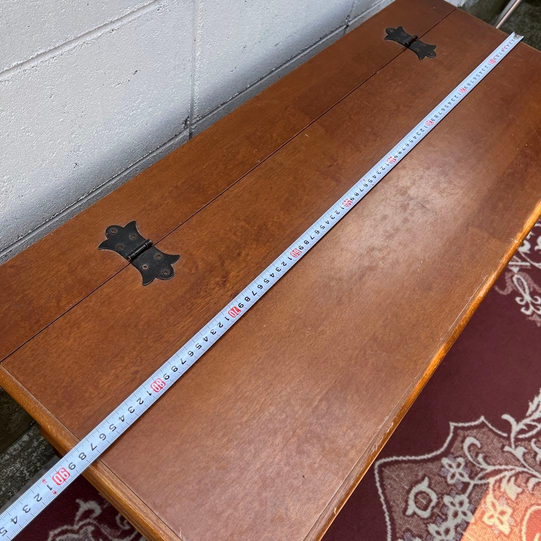 古家具ビンテージ品◾️アンティーク象嵌デザイン 木製ベンチチェスト 木製家具