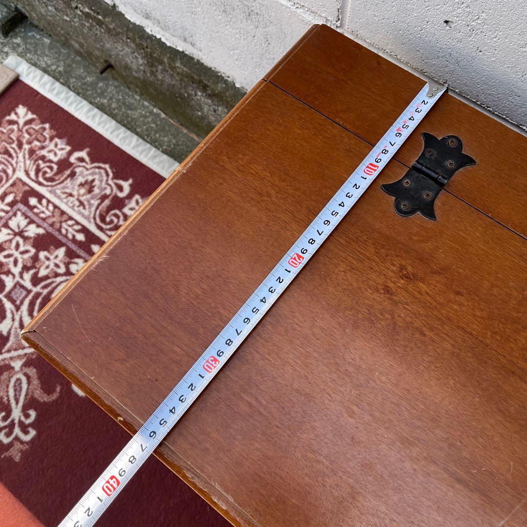 古家具ビンテージ品◾️アンティーク象嵌デザイン 木製ベンチチェスト 木製家具