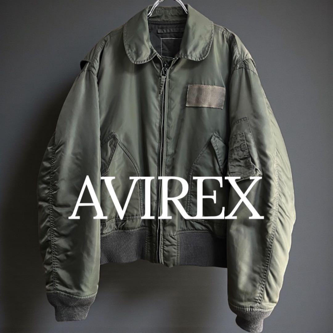AVIREX アヴィレックス CWU フライトジャケット M カーキ 短丈 中綿