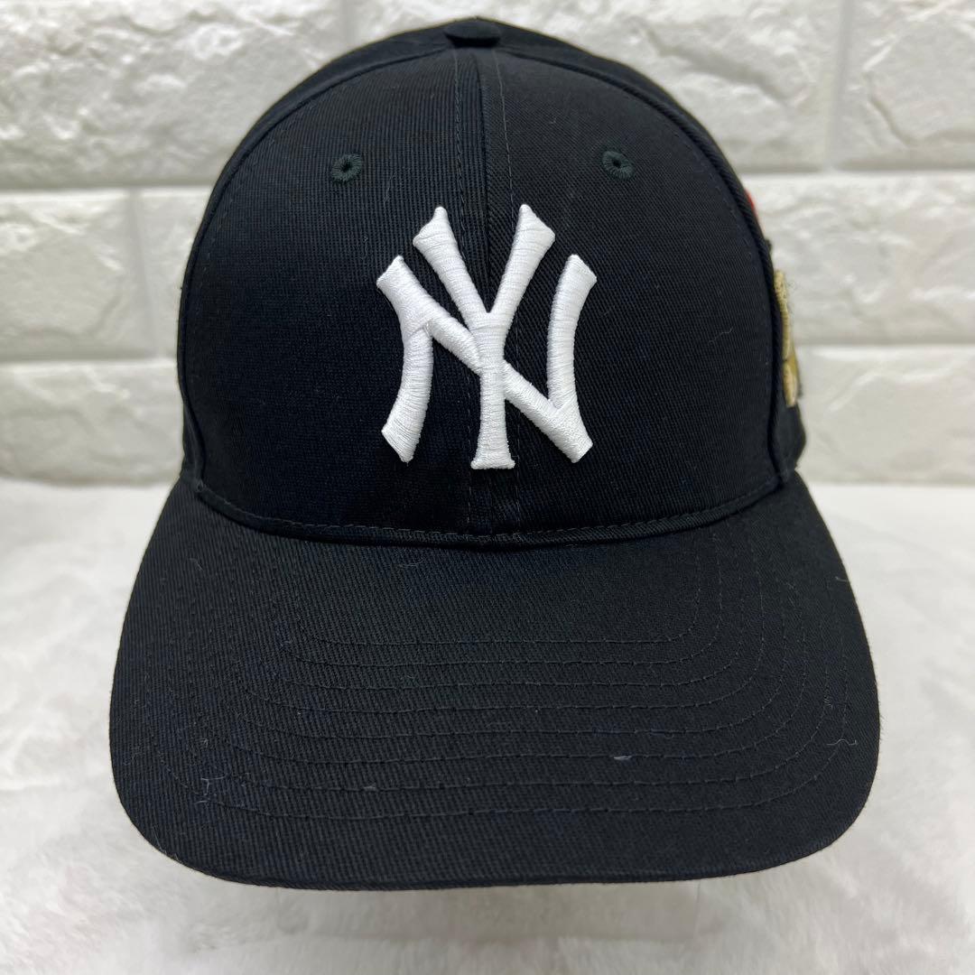 美品✨【GUCCI×MLB】ヤンキース ベースボールキャップ 刺繍ロゴ 黒