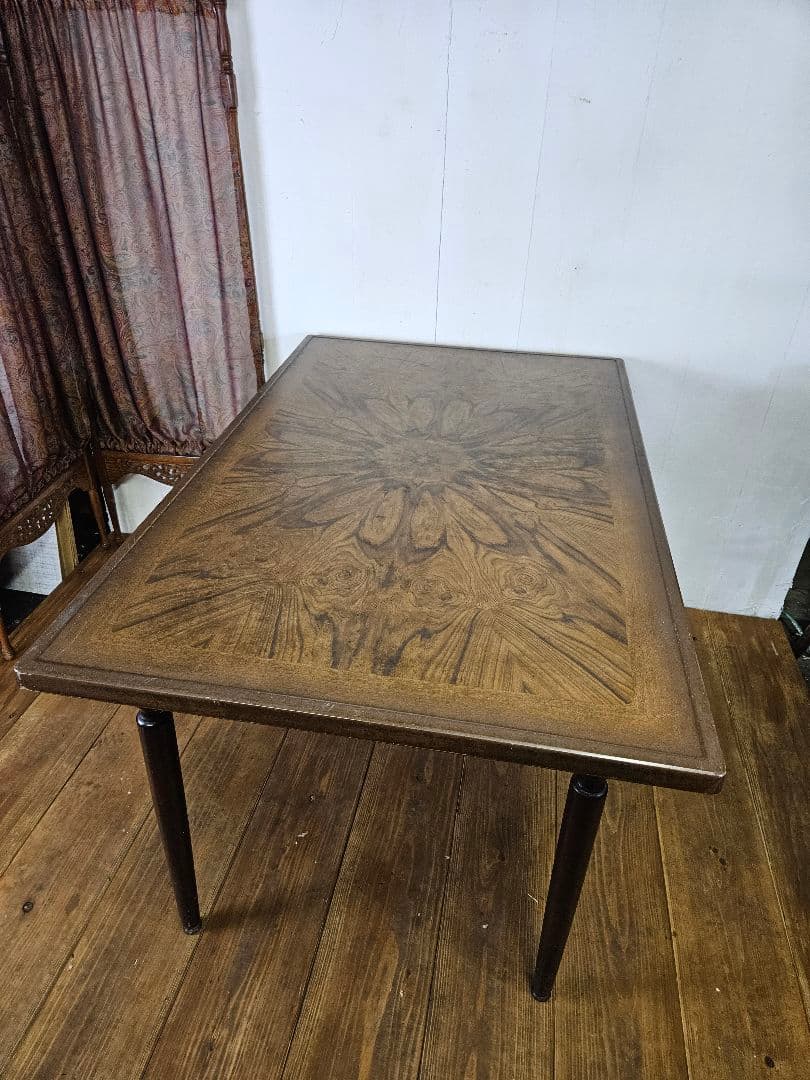 Japan vintage 昭和のテーブル 作業台 飾り台 デコラ天板 レトロ