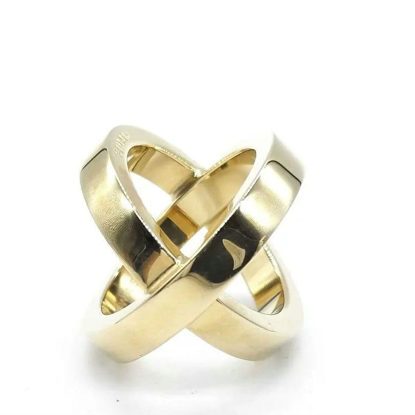 HERMESエルメススカーフリング　コスモス　ゴールド金アクセサリー美品D111