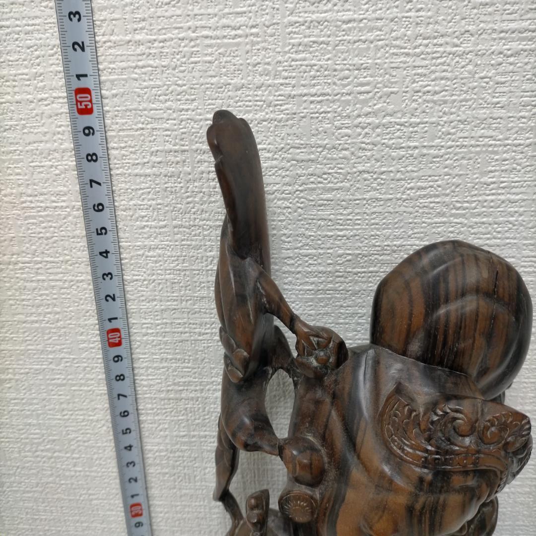 木彫り 女性像 天女風 置物 彫刻 オブジェ 中国美術 木製 260115-4T