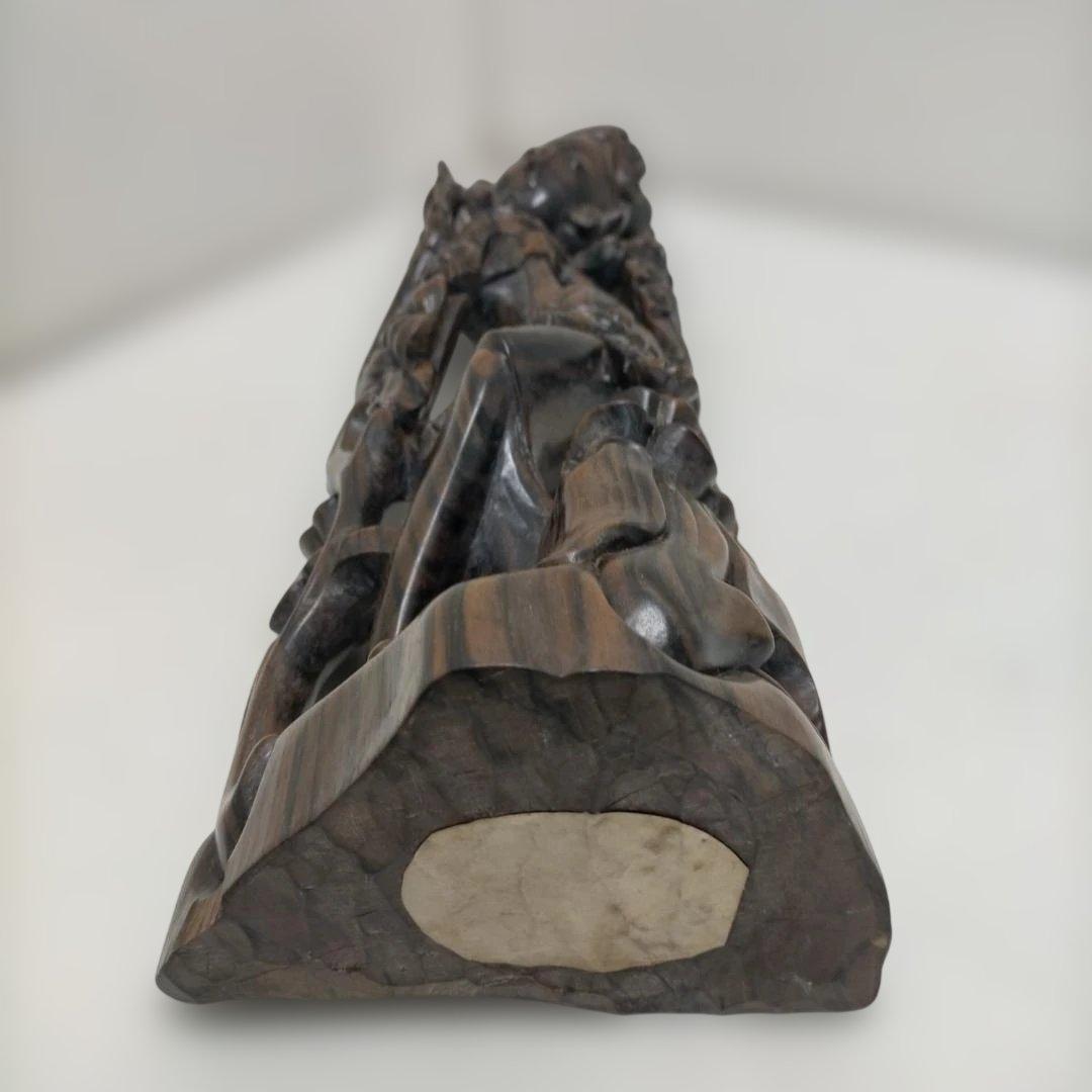 木彫り 女性像 天女風 置物 彫刻 オブジェ 中国美術 木製 260115-4T