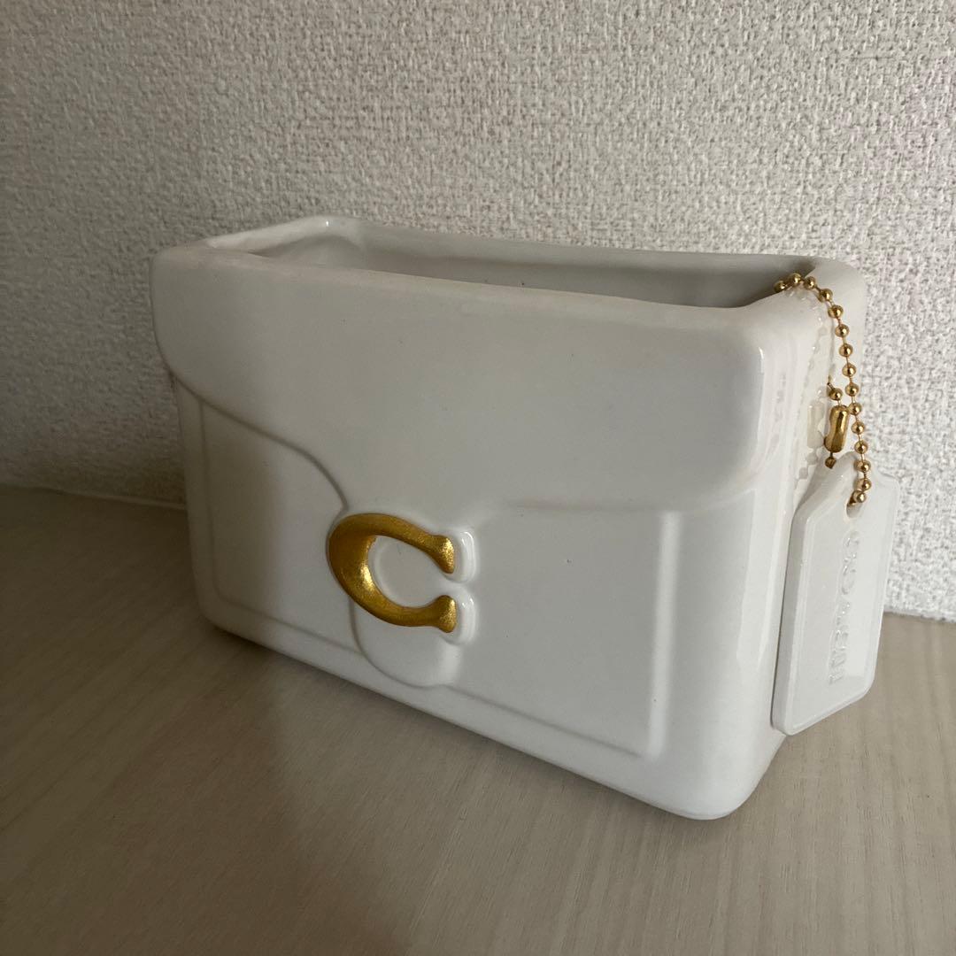 COACH コーチ　九谷焼・金沢箔　Tabbyケース 花瓶 ペン立て　陶器
