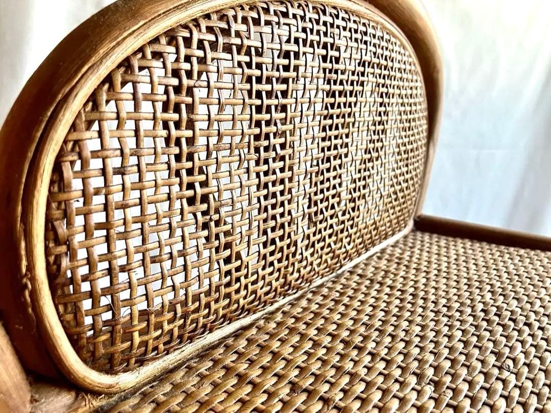 ✅昭和ビンテージ✅ラタン/竹製三段ラック/籐製の棚