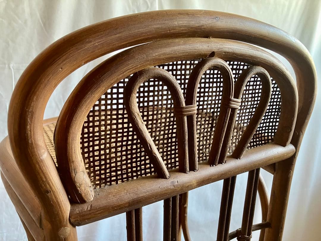 ✅昭和ビンテージ✅ラタン/竹製三段ラック/籐製の棚