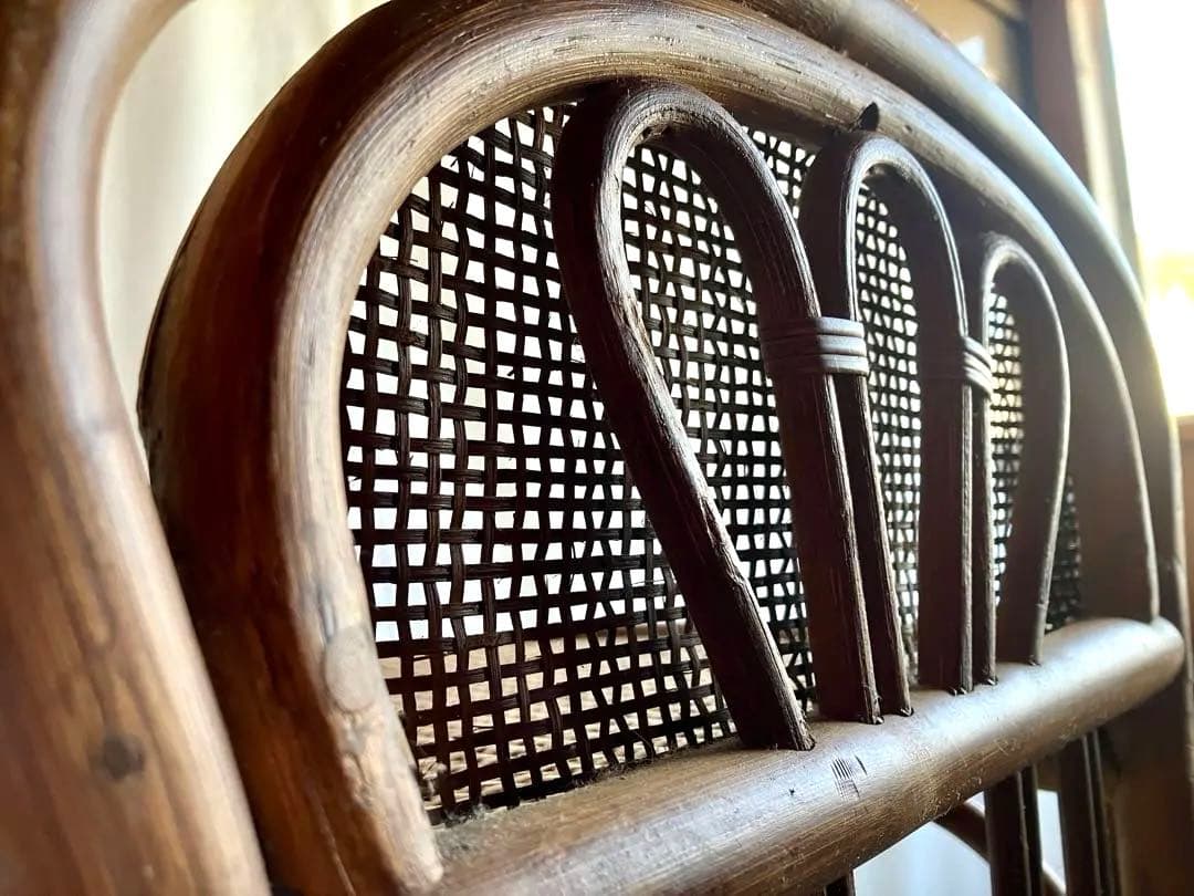 ✅昭和ビンテージ✅ラタン/竹製三段ラック/籐製の棚