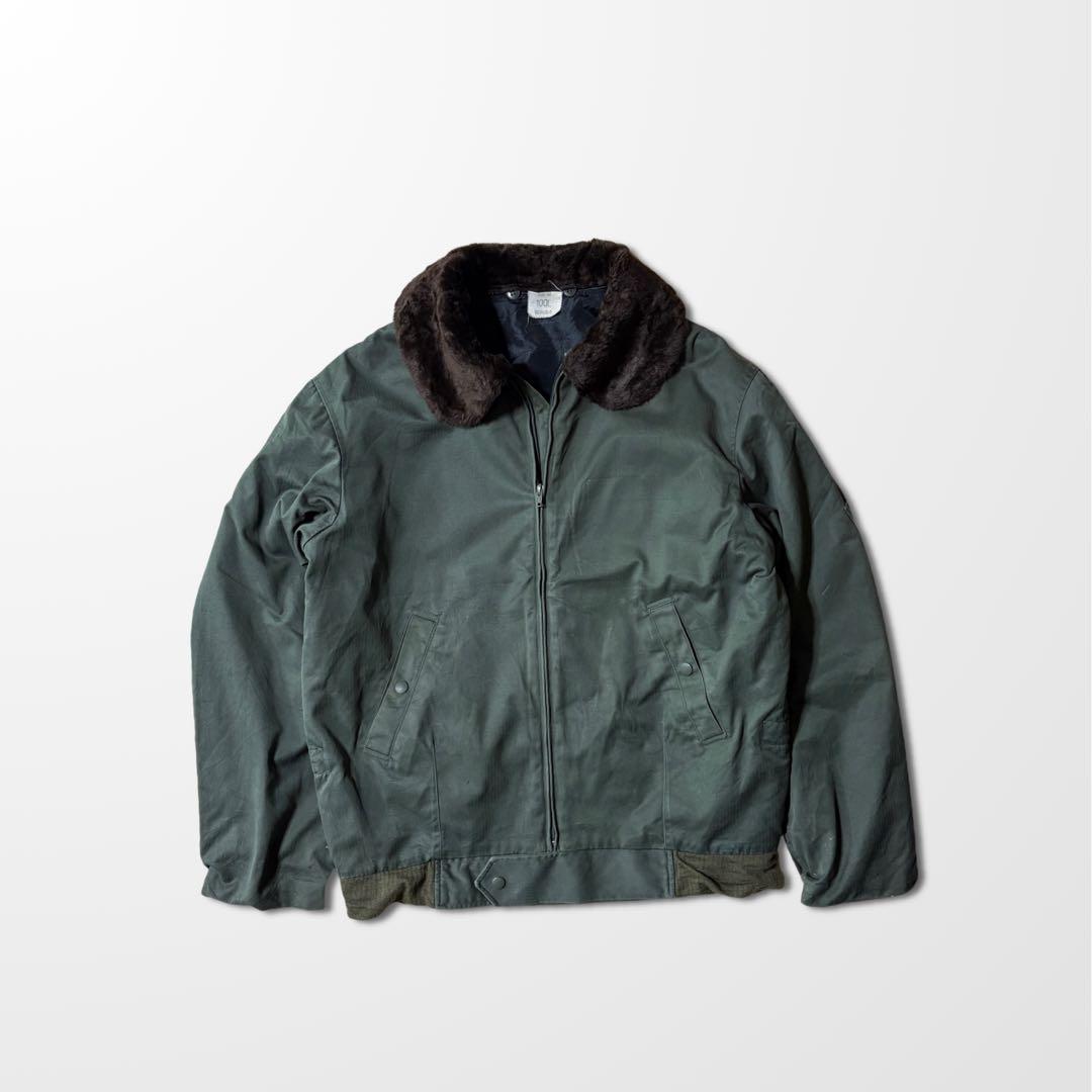 フランス軍 フライトジャケット 100L ボア グリーン　カーキ　古着　ブラウン