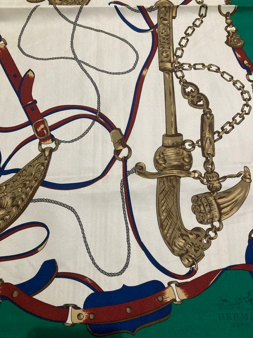 エルメス　カレ90 懐中時計 チェーン 振り子　シルクスカーフ