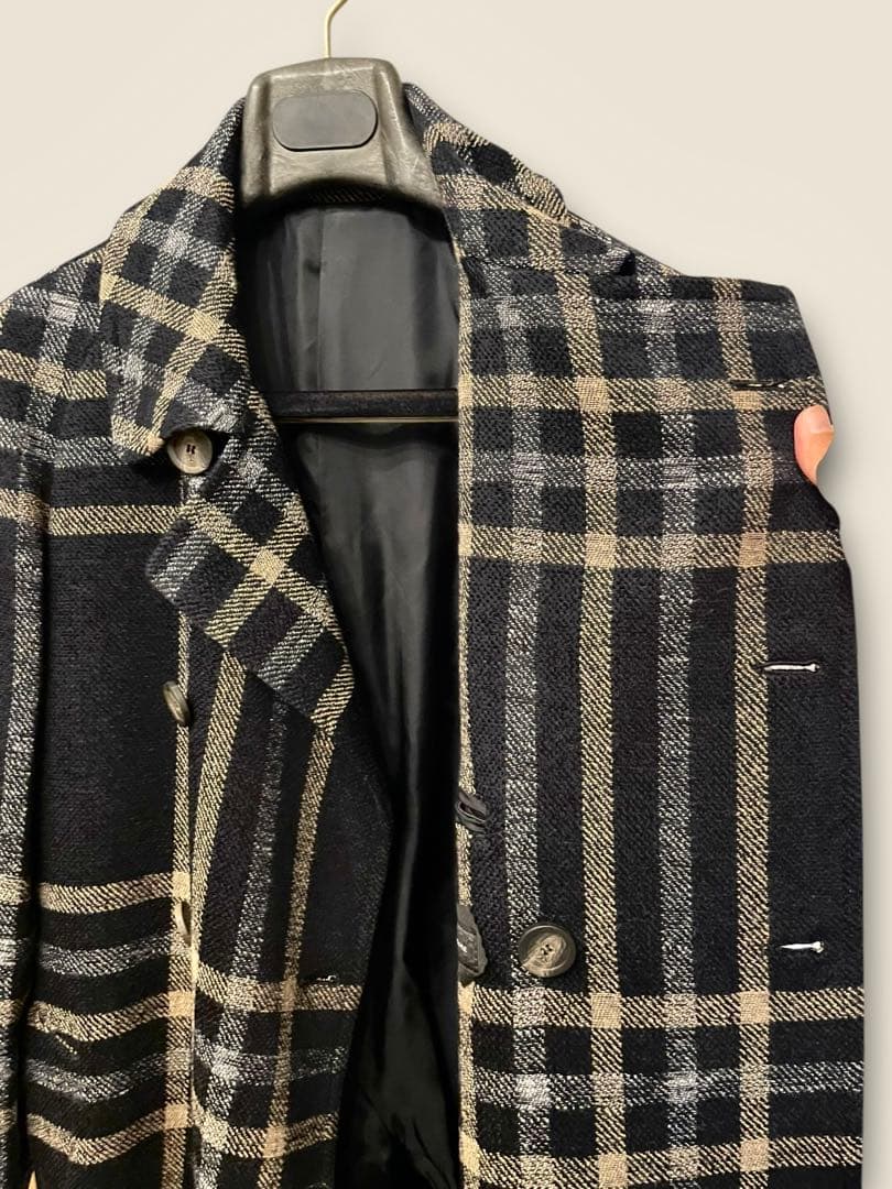 タリアトーレ⭐️ダブルベルデッドコート⭐️44 RIPA新ロゴ ブラック×マスタード