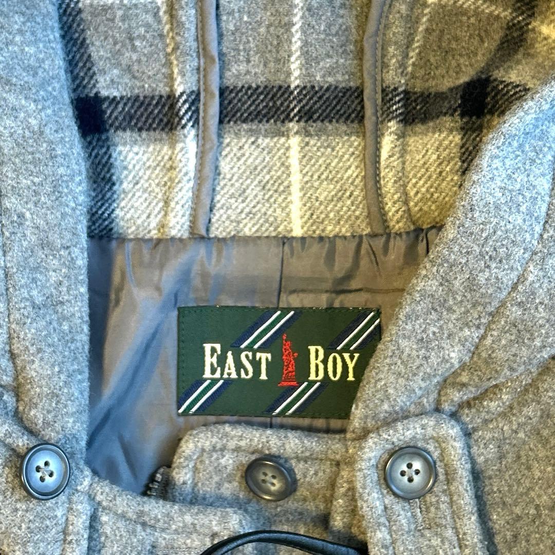 EASTBOY グレーダッフルコートミドル丈フード付き
