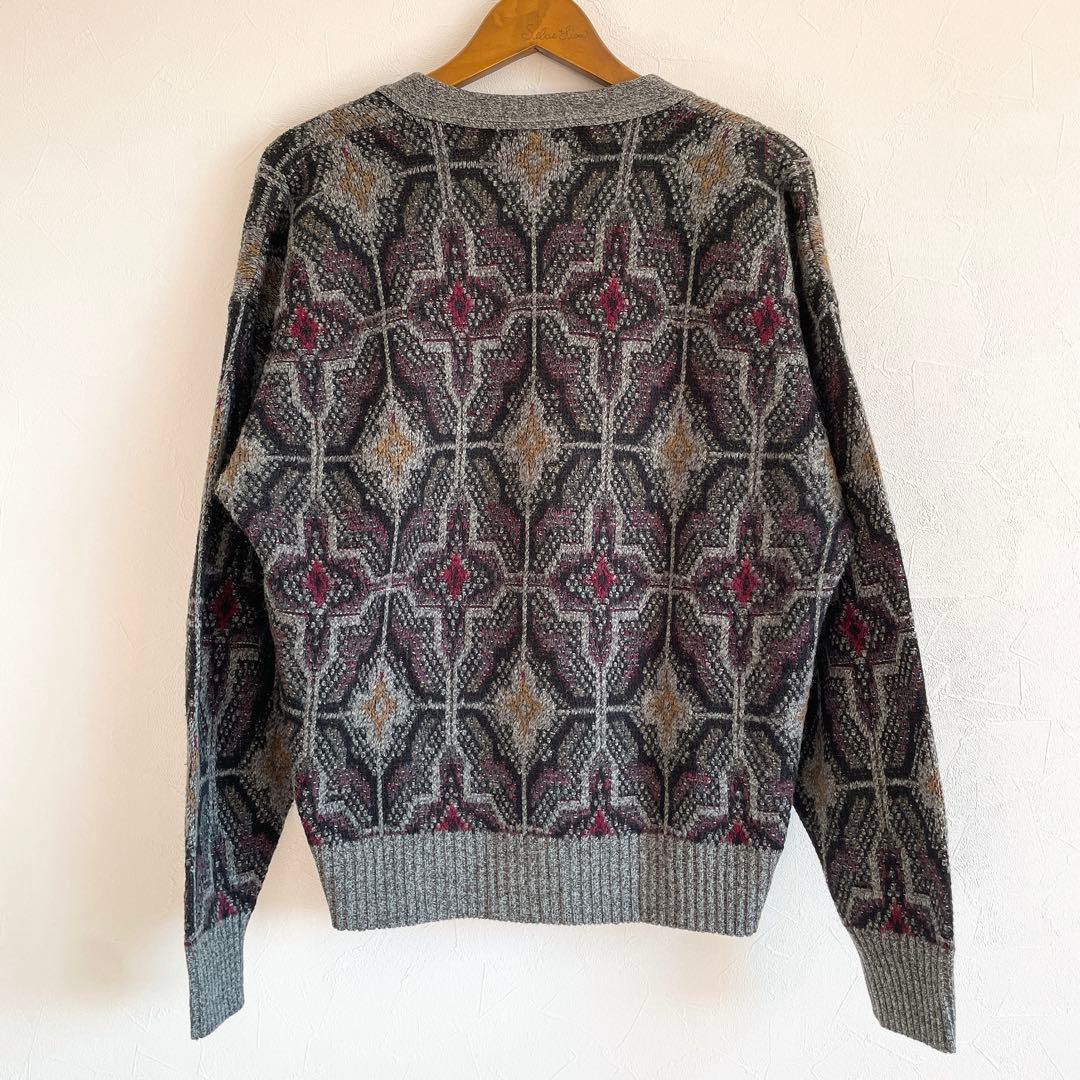 90s jantzen 総柄ニットカーディガン ブラック vintage 古着屋