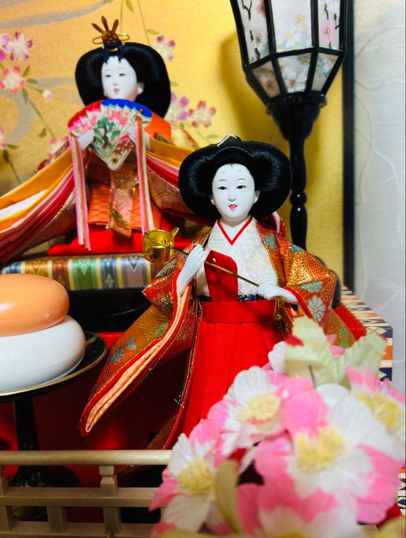 【久月　美品　縁起の良い高級雛人形】親王官女五人飾り　桃の節句に