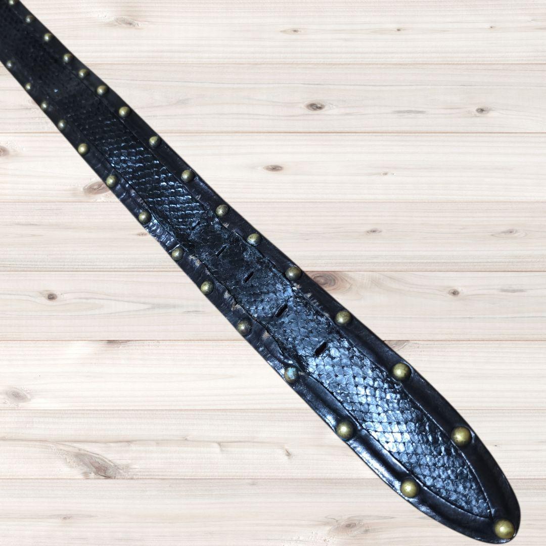 【希少】DOLCE&GABBANA スタッズ パイソン レザーベルト イタリア製