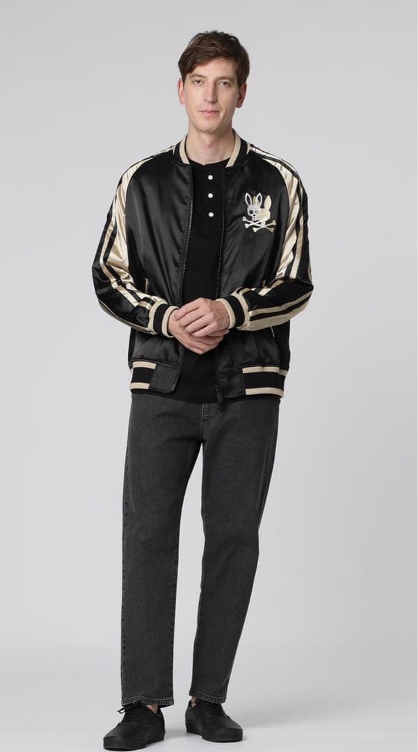 最終値下げ　SKOOKUM × PsychoBunny バニーロゴ スカジャン