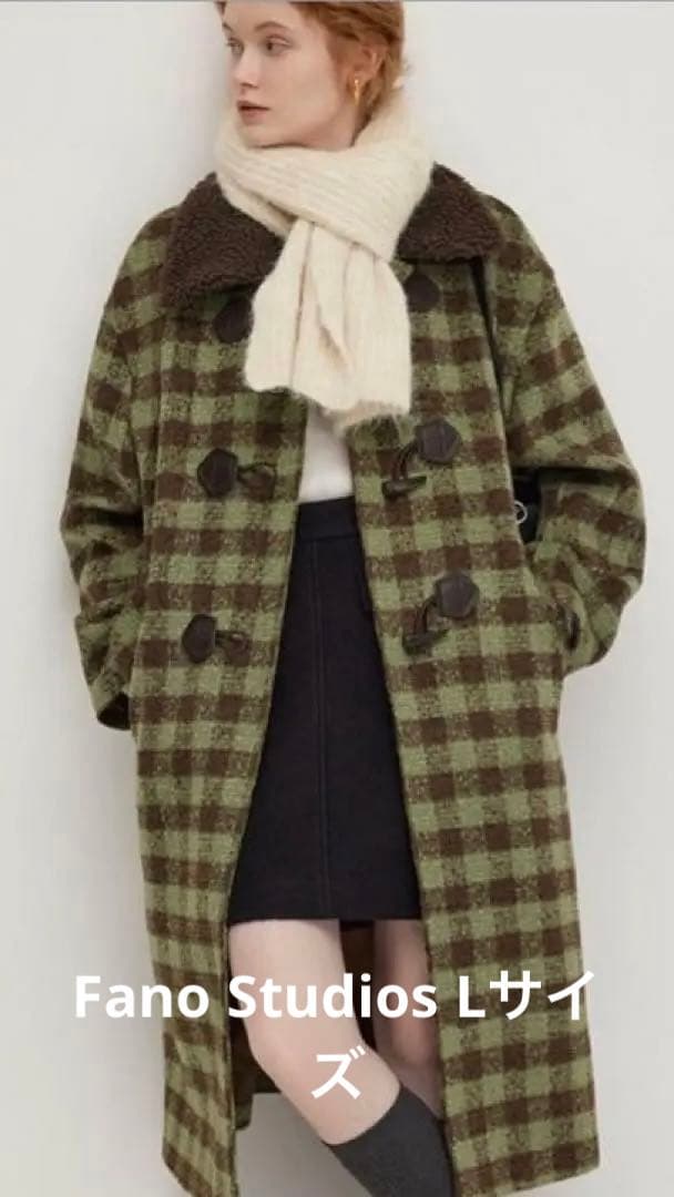 新品Fano Studiosブロックチェック ダッフルコート　Lサイズ