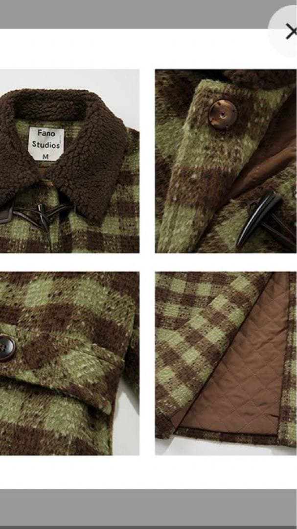新品Fano Studiosブロックチェック ダッフルコート　Lサイズ